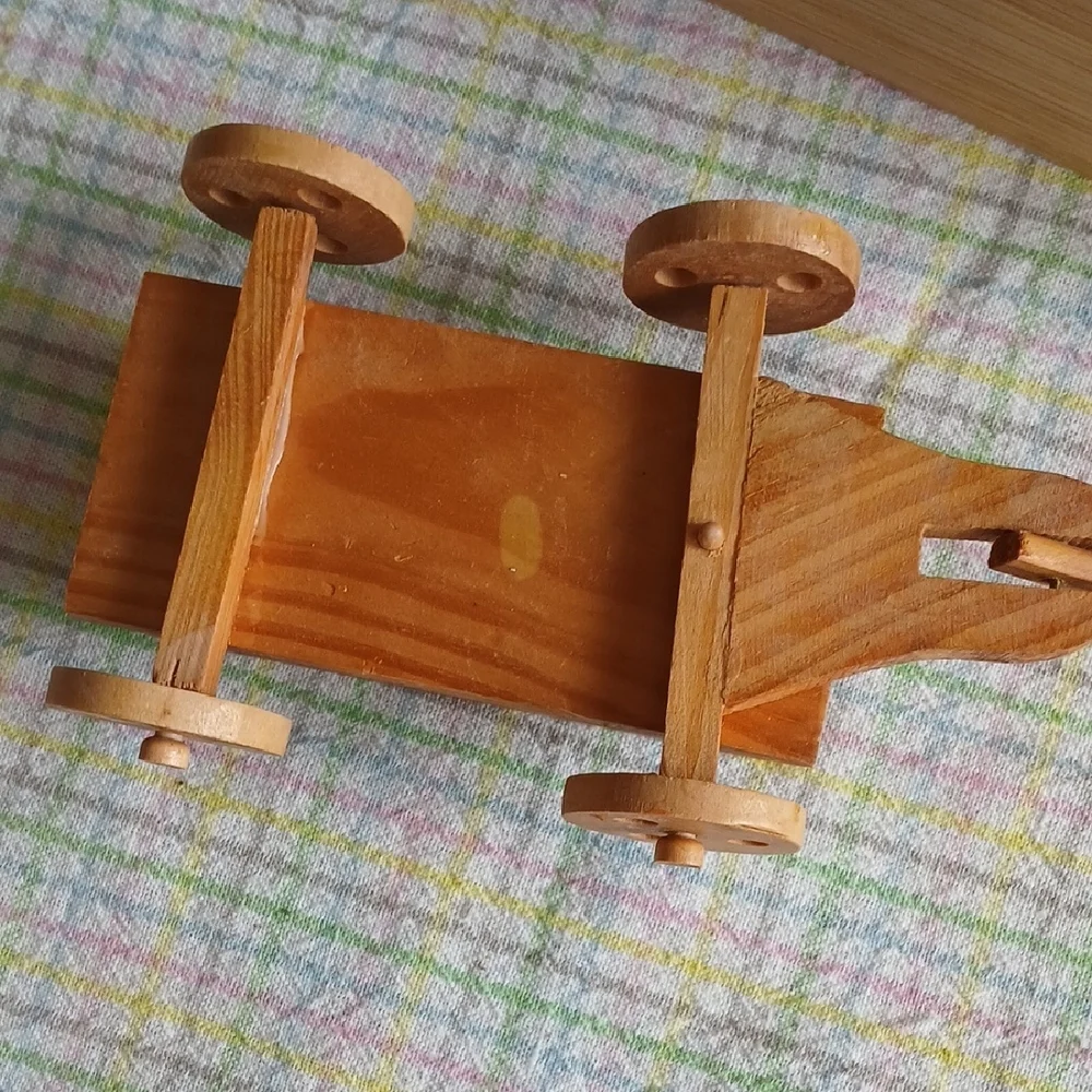 Wooden Apple Cart Decor As Is